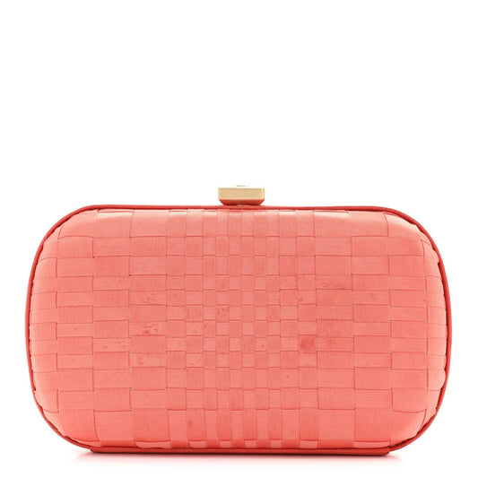 Satin Intrecciato Clutch Orange