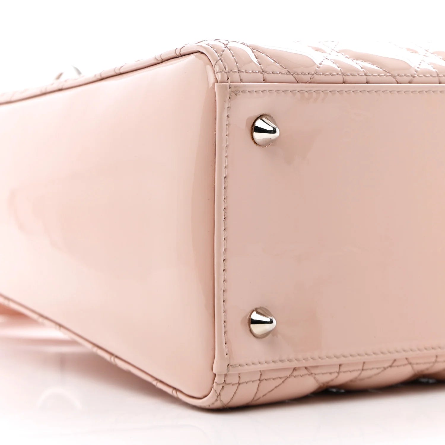 Patent Cannage Medium Lady Dior Rose Clair