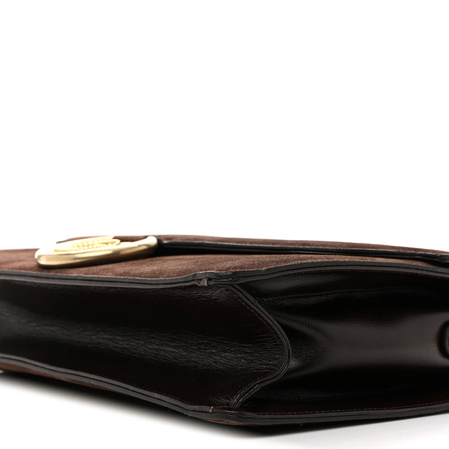 Suede Medium Torchon GG Ring Shoulder Bag Reflex Brown