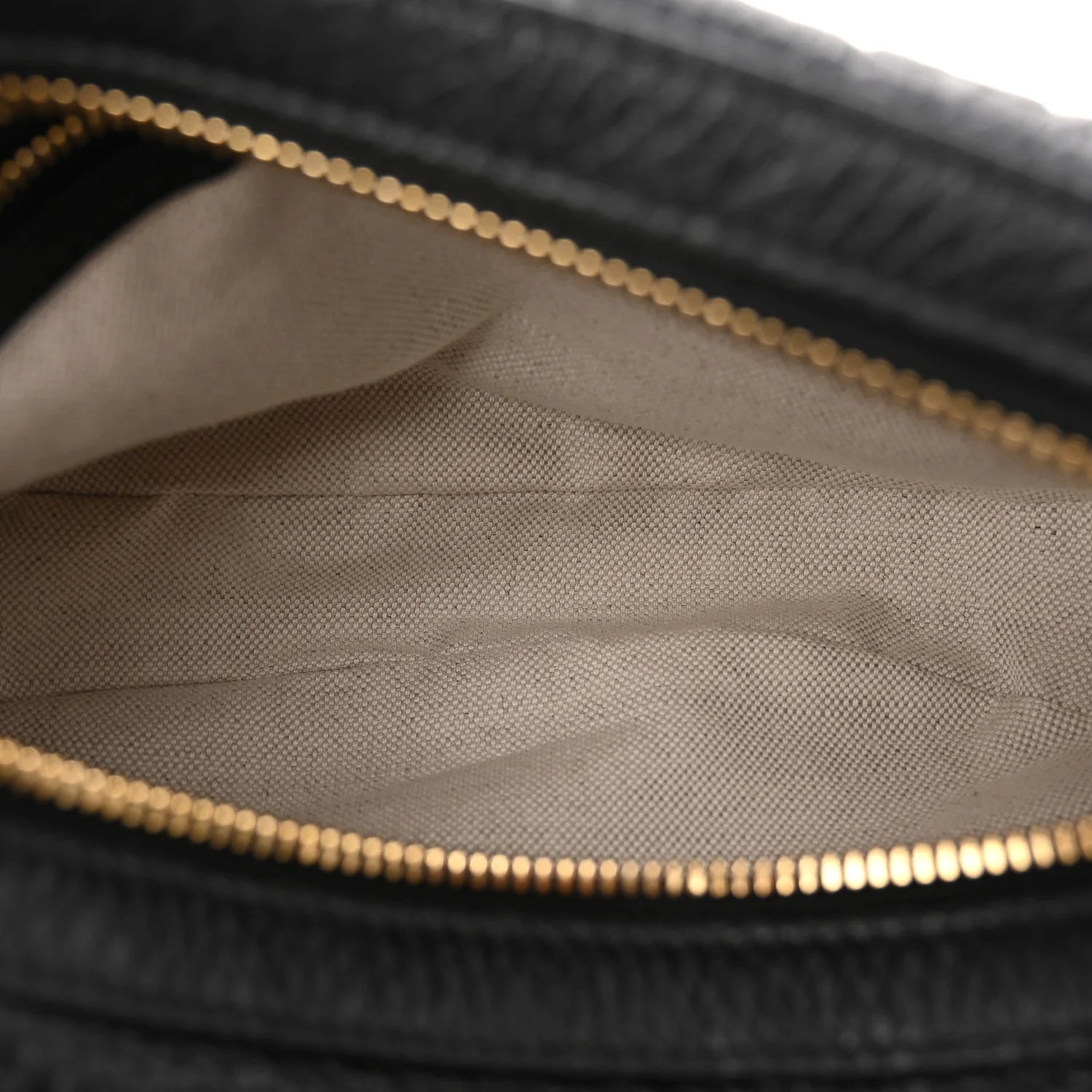 Grainy Calfskin GG Embossed Emblem Small Half Moon Shoulder Bag Black