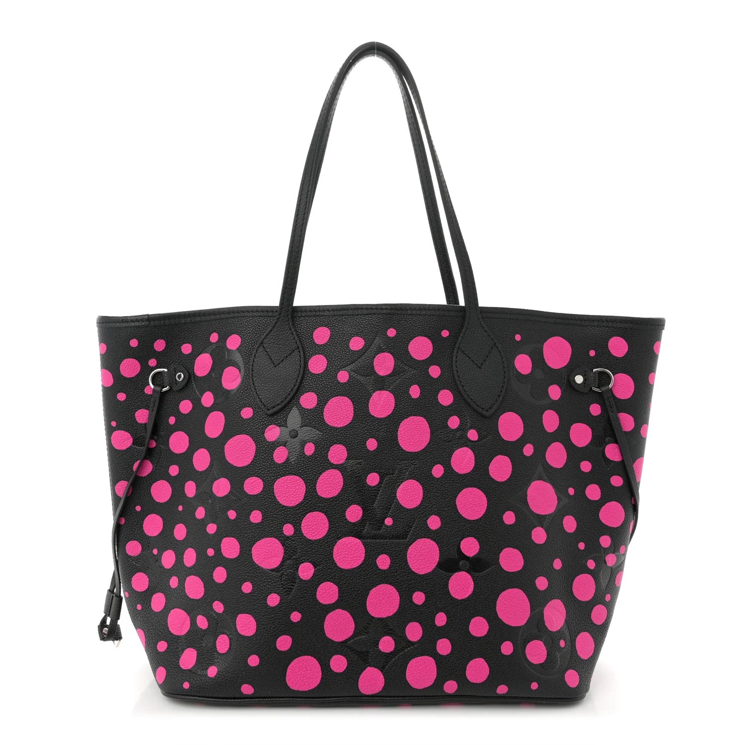 LV X YK Empreinte Infinity Dots Neverfull MM Black Fuchsia