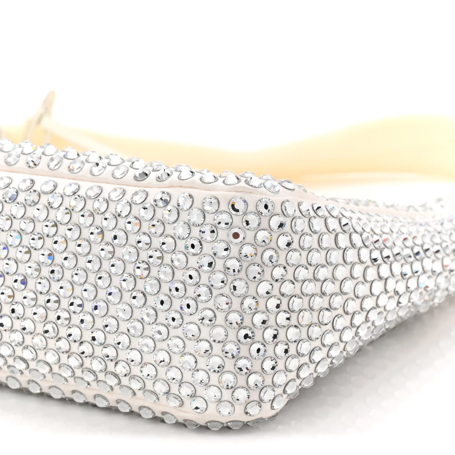 Satin Crystal Mini Re-Edition 2000 Bag White
