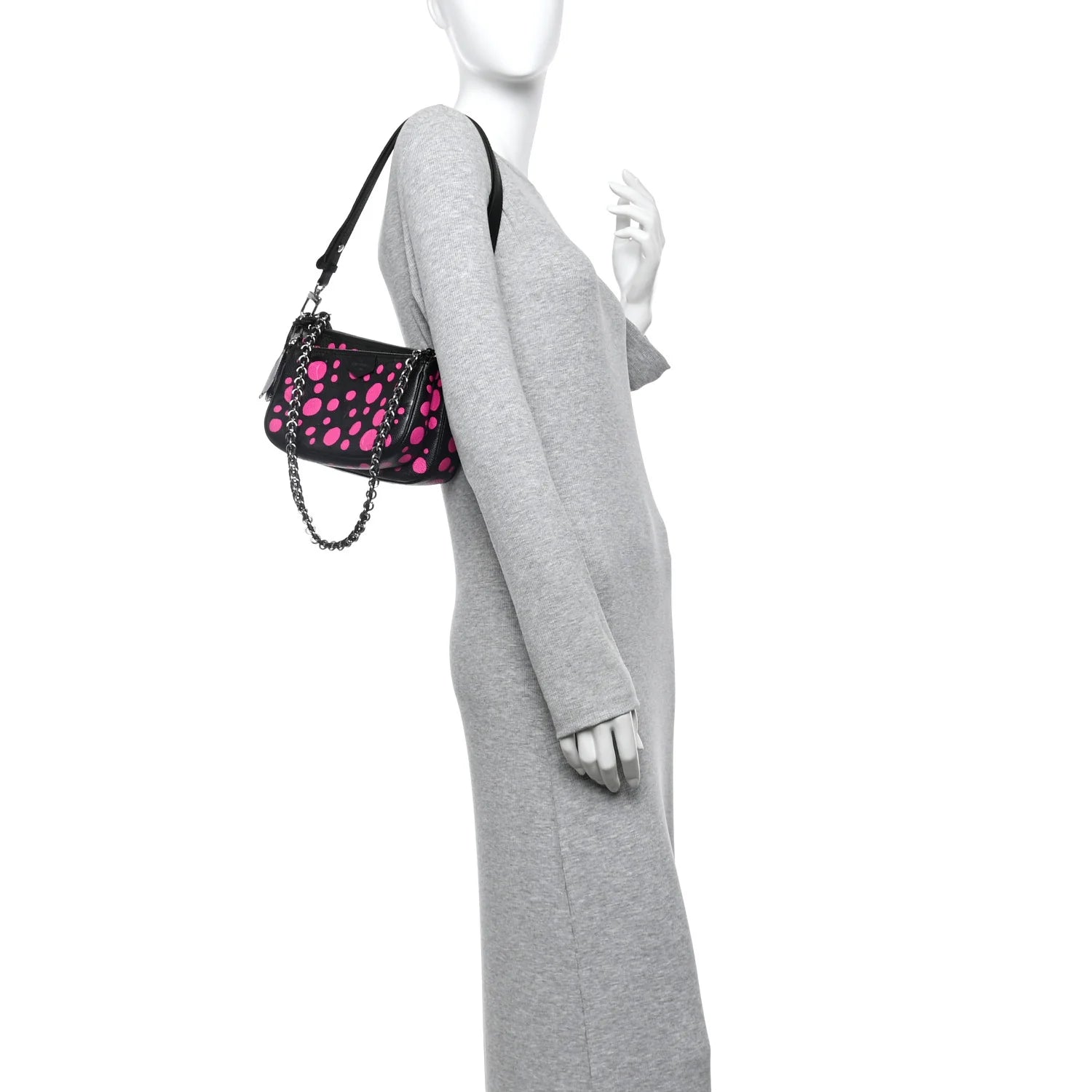 LV X YK Empreinte Multi Pochette Accessories Black Fuchsia