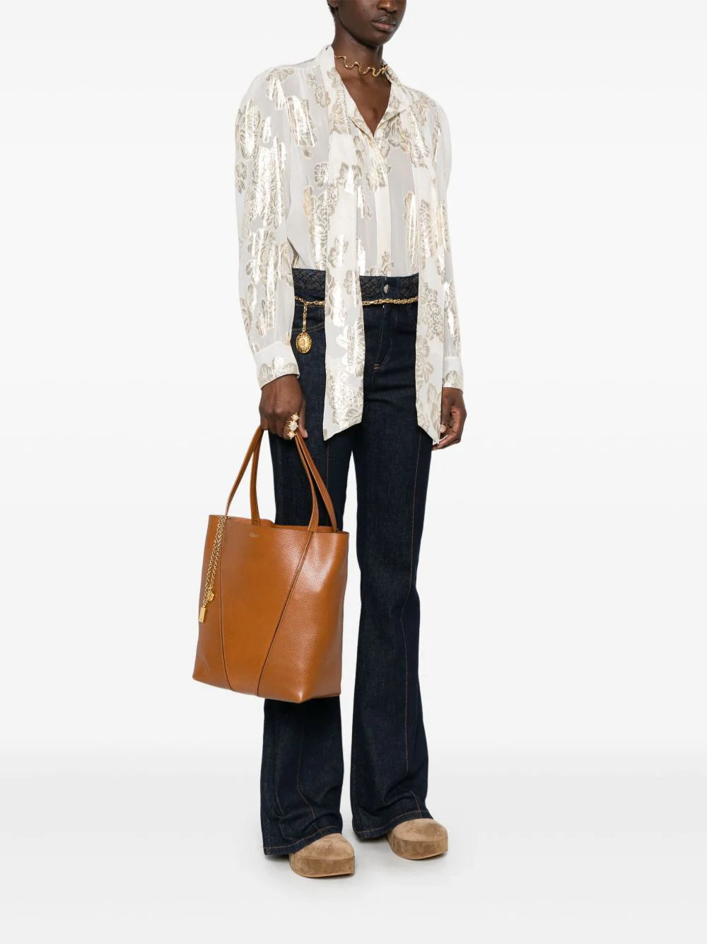 SPIN MEDIUM LEATHER TOTE