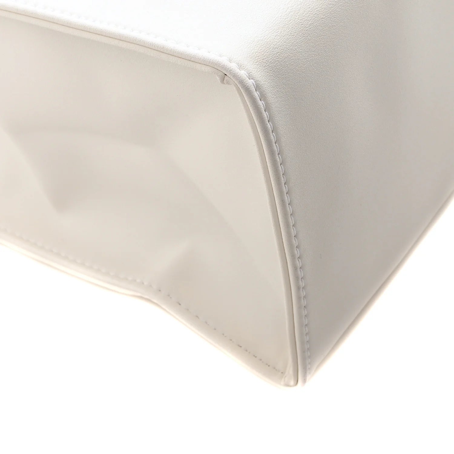 Vegan Leather Medium Shopping Bag White