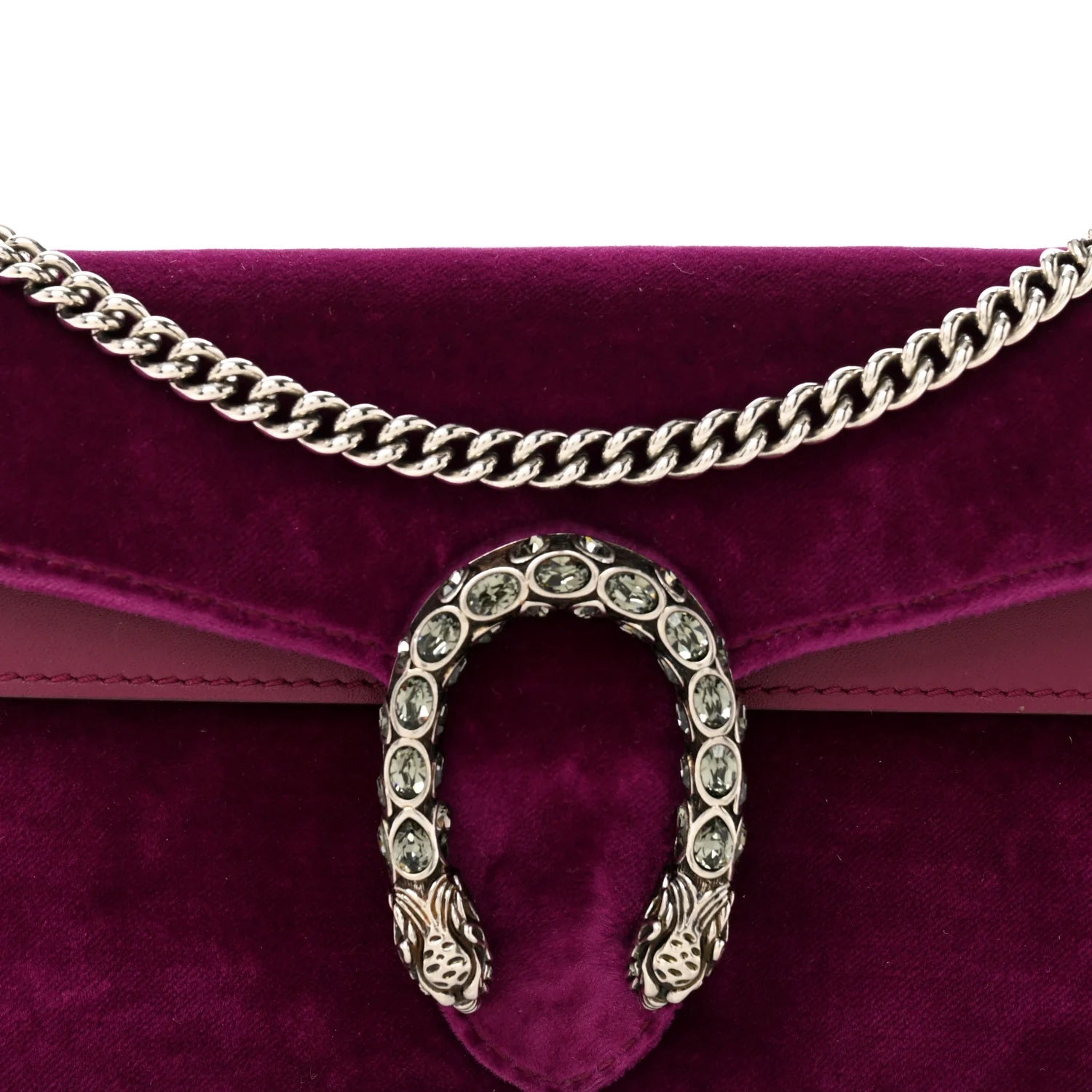 Velvet Super Mini Dionysus Shoulder Bag Fuchsia Violet Cyclamen