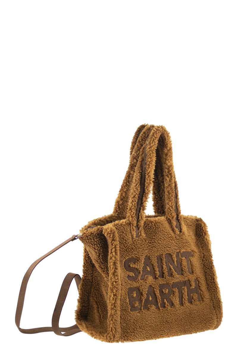 COLETTE TEDDY - SHERPA HANDBAG with LOGO