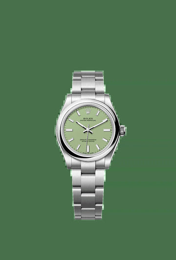 Unworn 2025,  Oyster Perpetual, Oystersteel, 31Mm, Pistachio-Green Dial, Domed Oyster, Ref# 277200-0012, Box and Papers