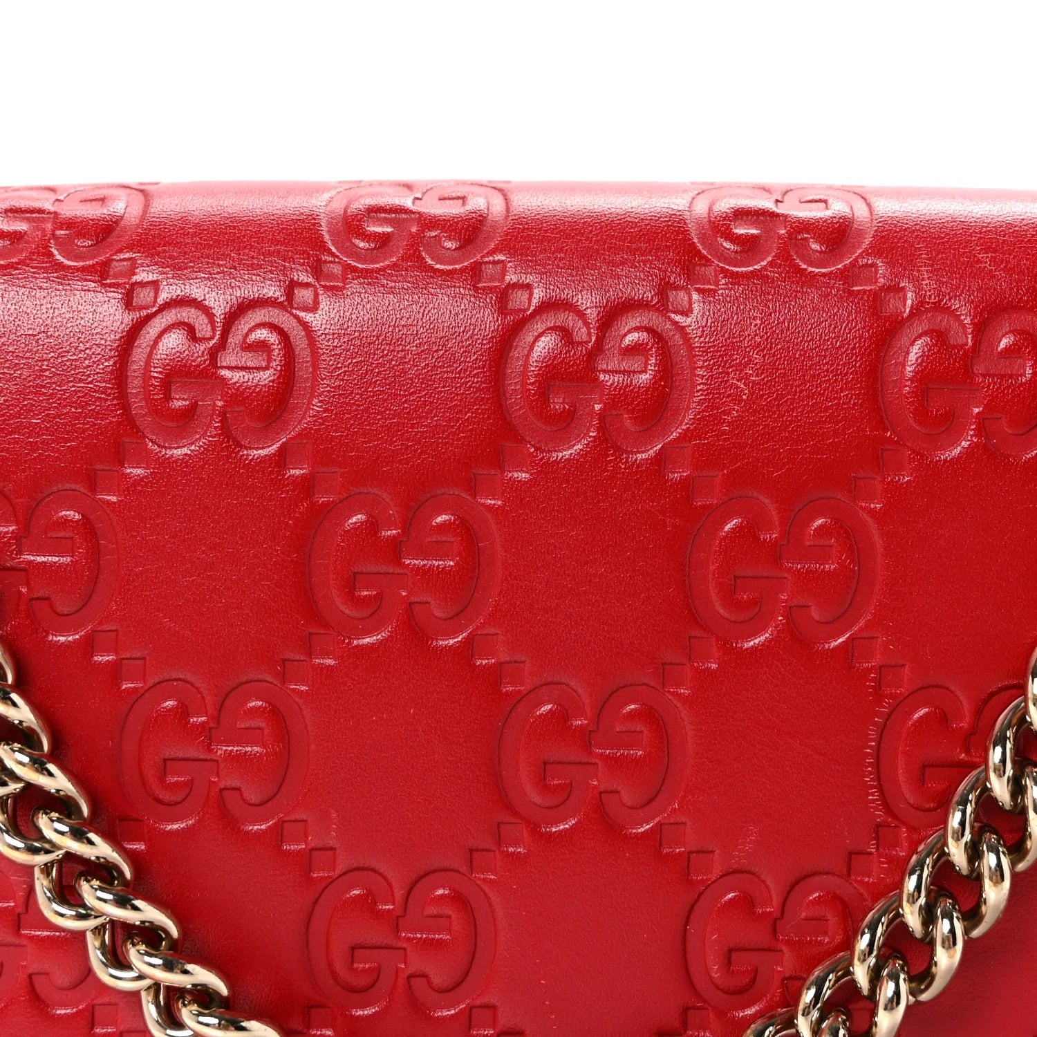 ssima Signature Bowy Chain Wallet Hibiscus Red