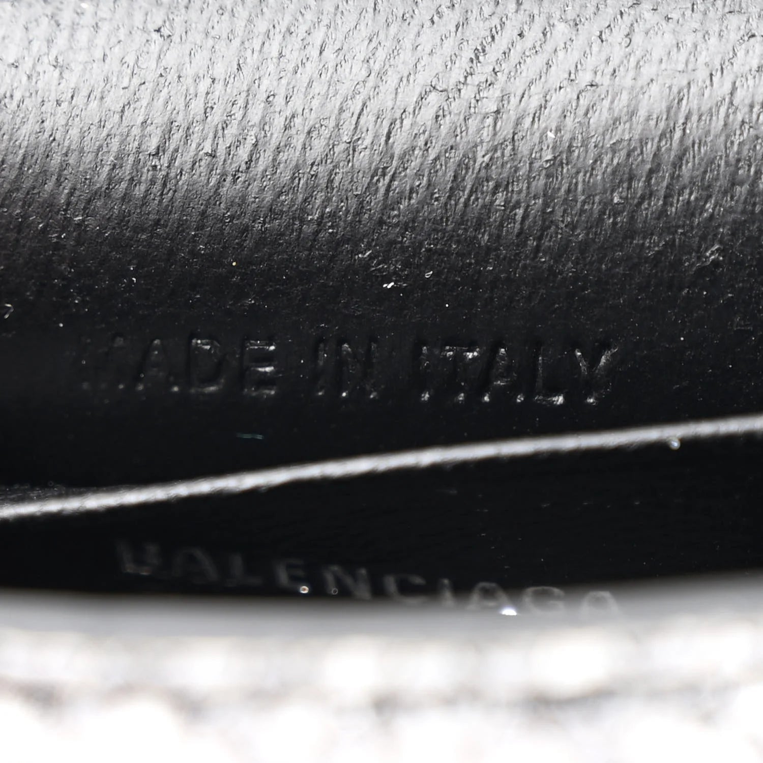 Shiny Calfskin Snakeskin Effect Hourglass Top Handle Bag Mini Silver Black