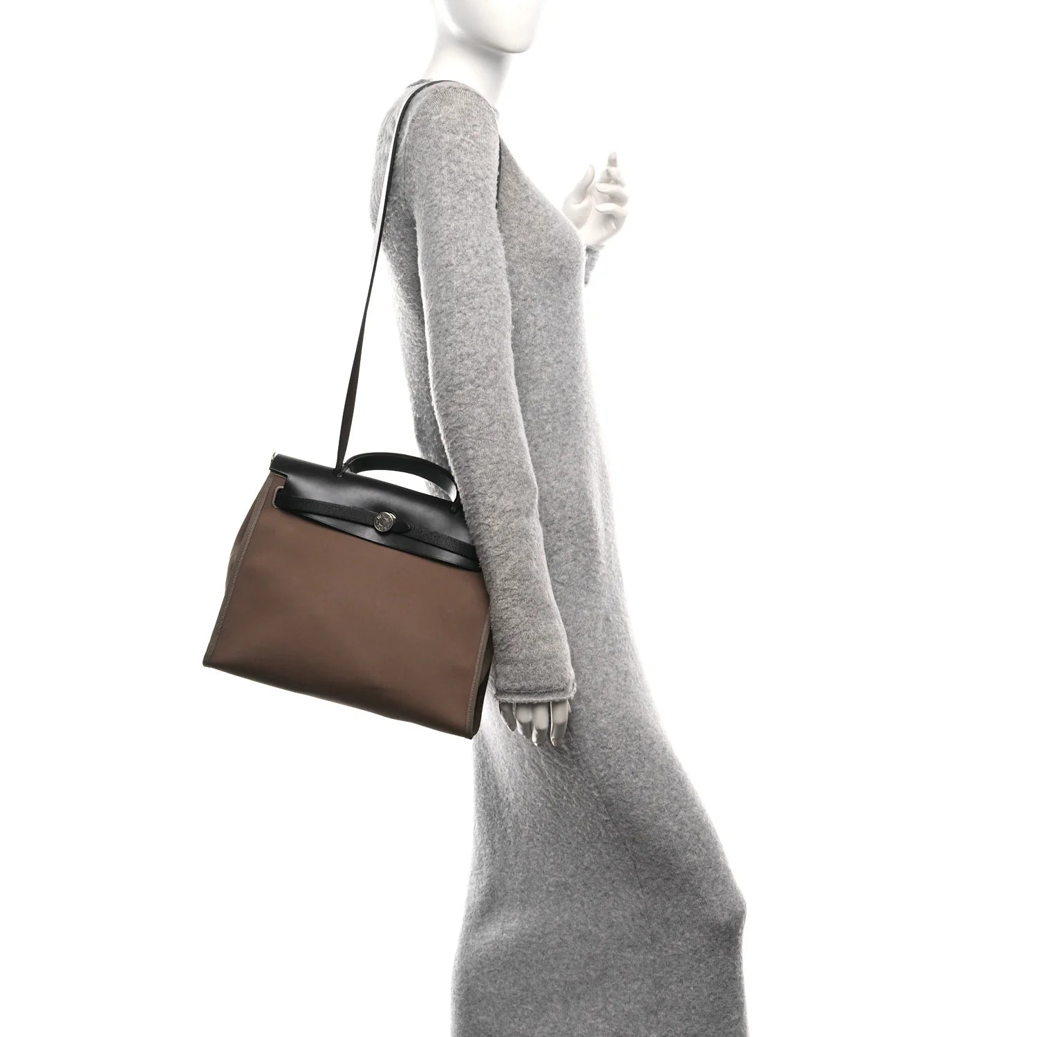 Toile Officier Vache Hunter Herbag Zip 31 PM Etoupe Bleu Indigo