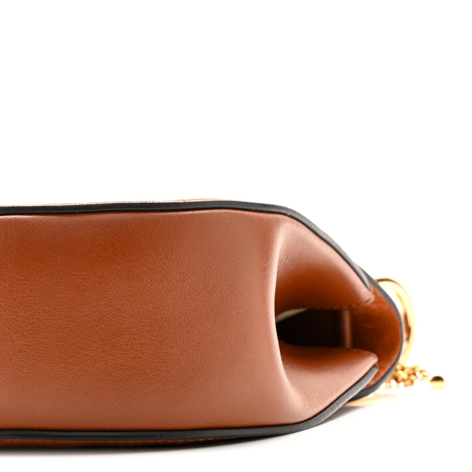 Suede Smooth Calfskin Drew Shoulder Bag Classic Tobacco