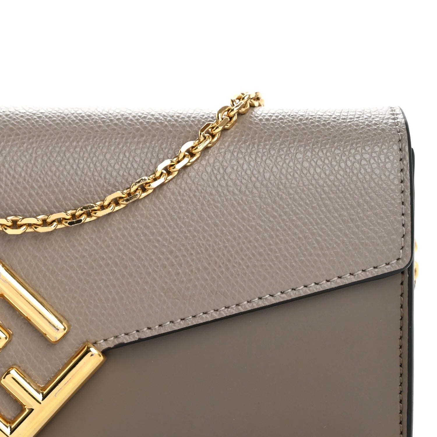 Vitello King Cruise FF Diamonds Continental Envelope Wallet on Chain Truffle Dove