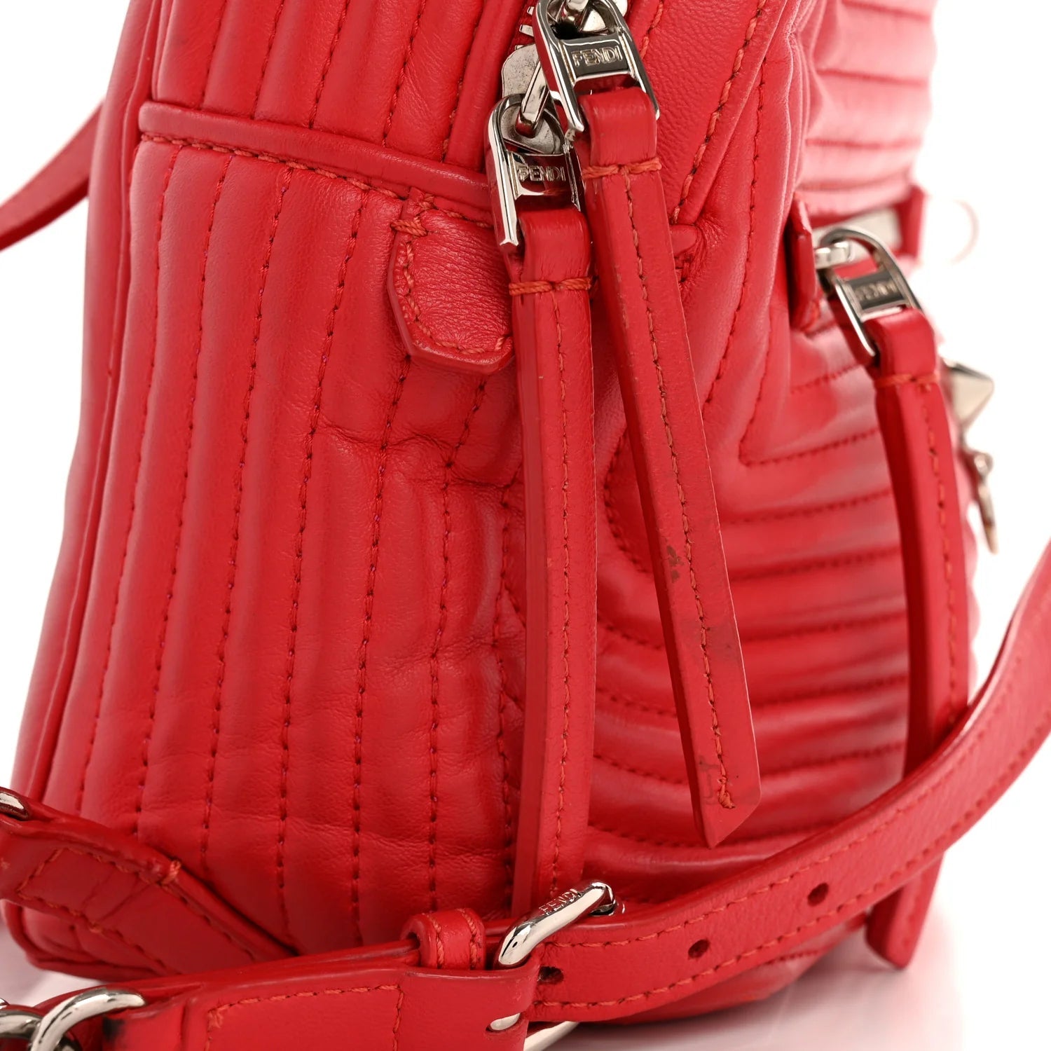 Shiny Nappa Trapuntata Mini Backpack Papavero