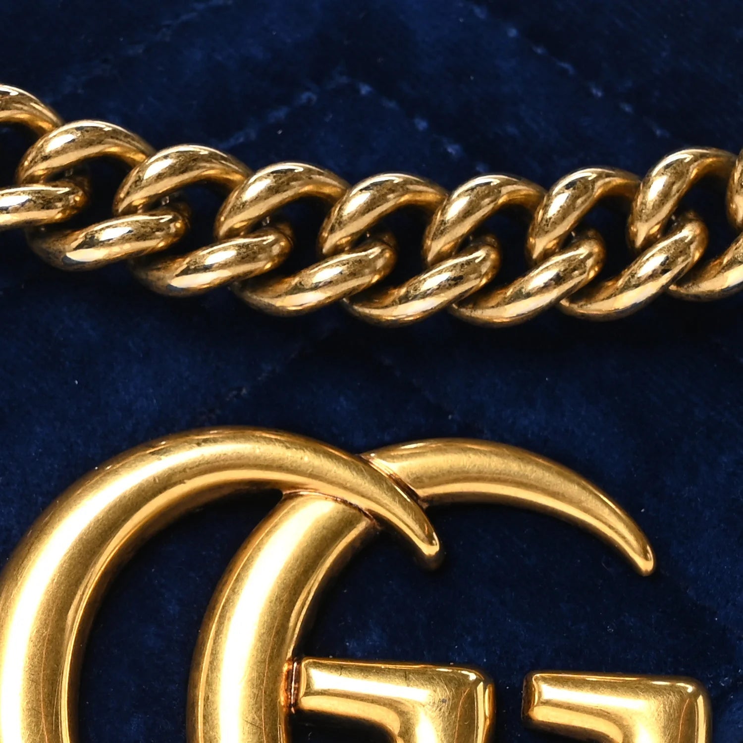 Velvet Matelasse Small GG Marmont Shoulder Bag Cobalt Blue