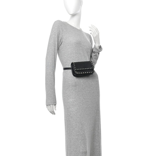 Vitello Rockstud Belt Bag Black