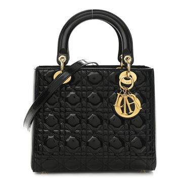 Patent Cannage Medium Lady Dior Black