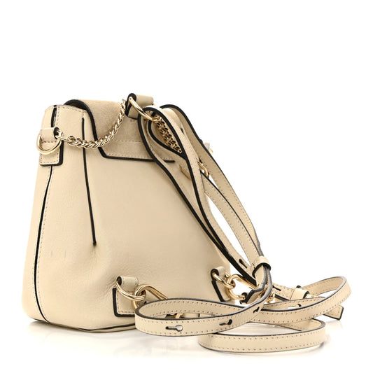Suede Calfskin Mini Faye Backpack off White