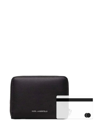 CIRCLE SM BLACK PERFORATED LOGO WALLET