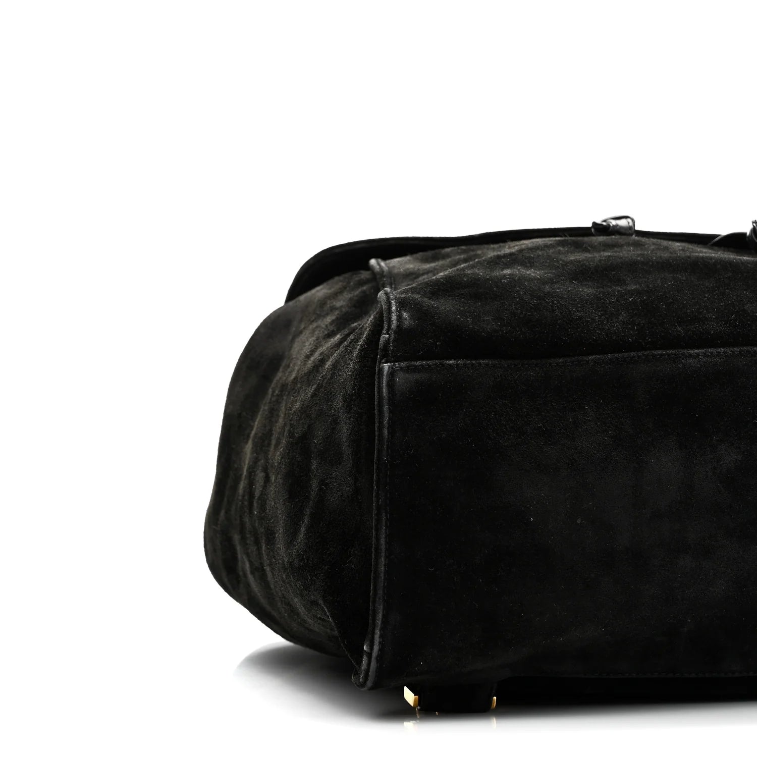 Suede CC Drawstring Backpack Black