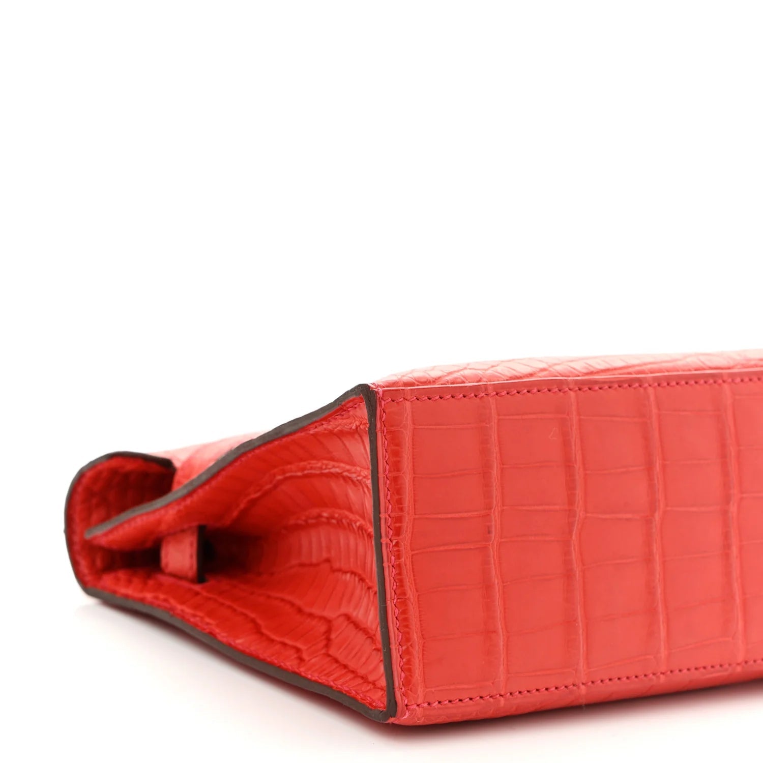 Matte Alligator Kelly Pochette Bougainvillea