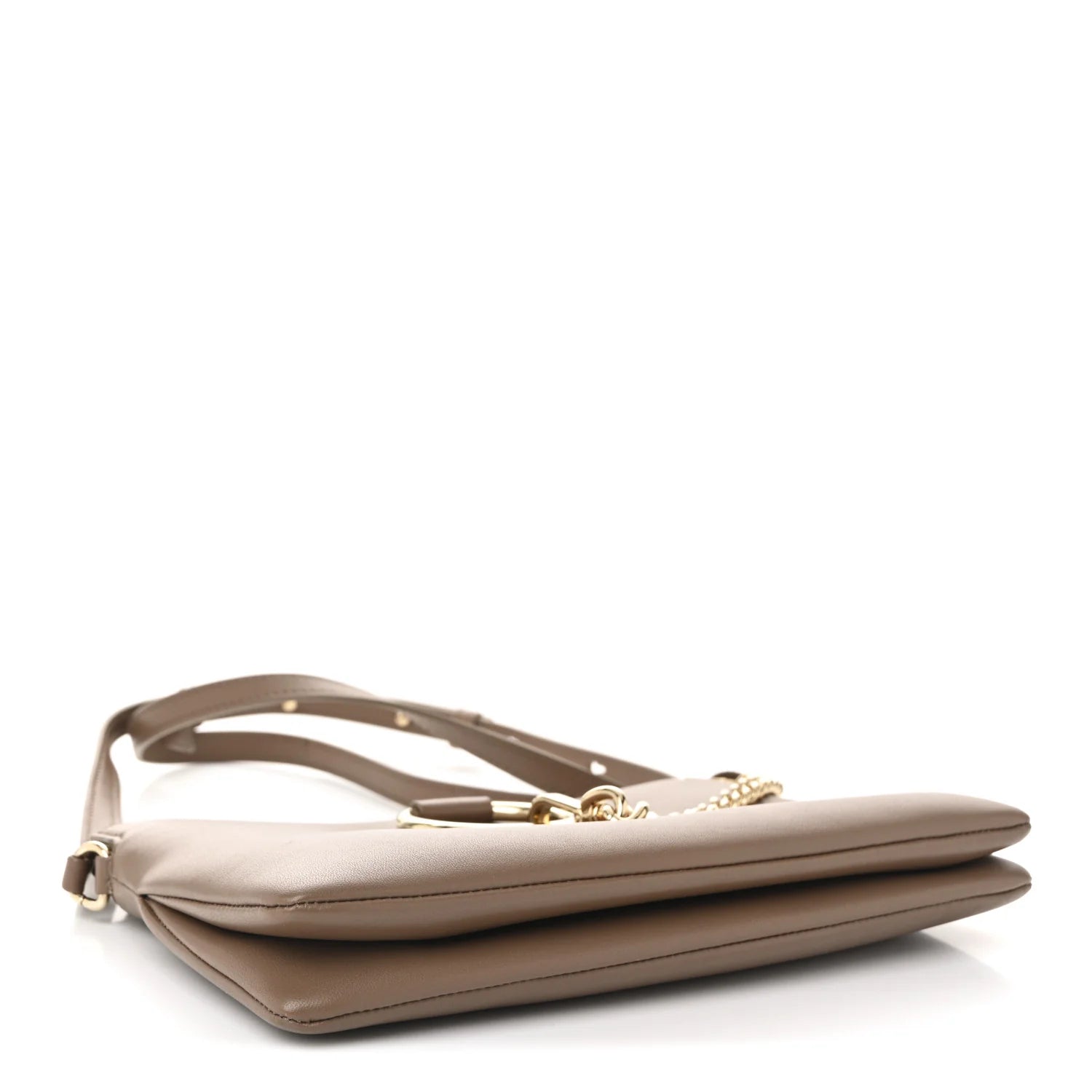 Supple Lambskin Small Faye Soft Zippered Shoulder Bag Neutral