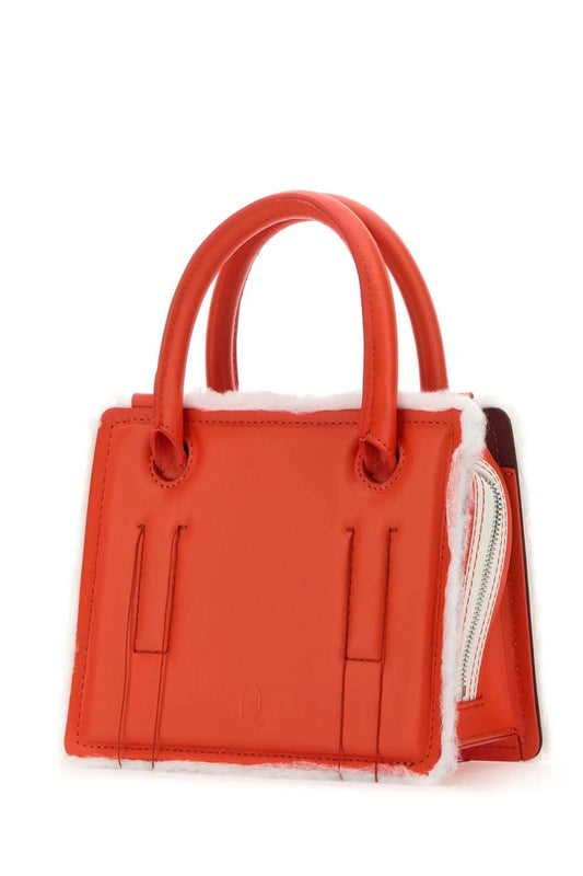 CORAL LEATHER MINI OTTO HANDBAG