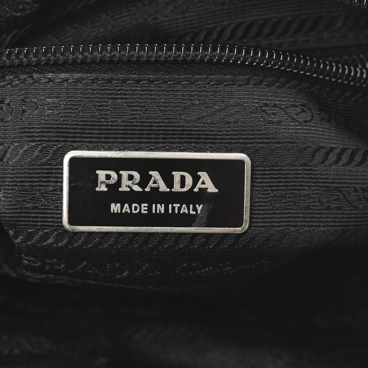 Tessuto Nylon Triangle Shoulder Bag Black