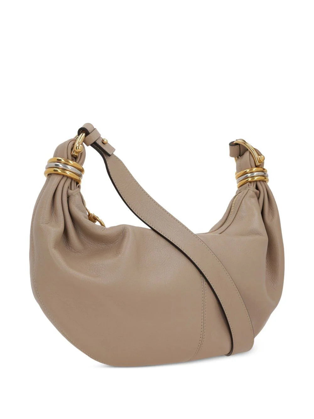 SMALL BRACELET HOBO BAG in GRAINED LEATHER