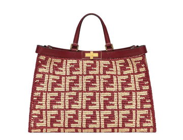 Peekaboo X Raffia Tote