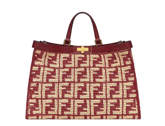 Peekaboo X Raffia Tote
