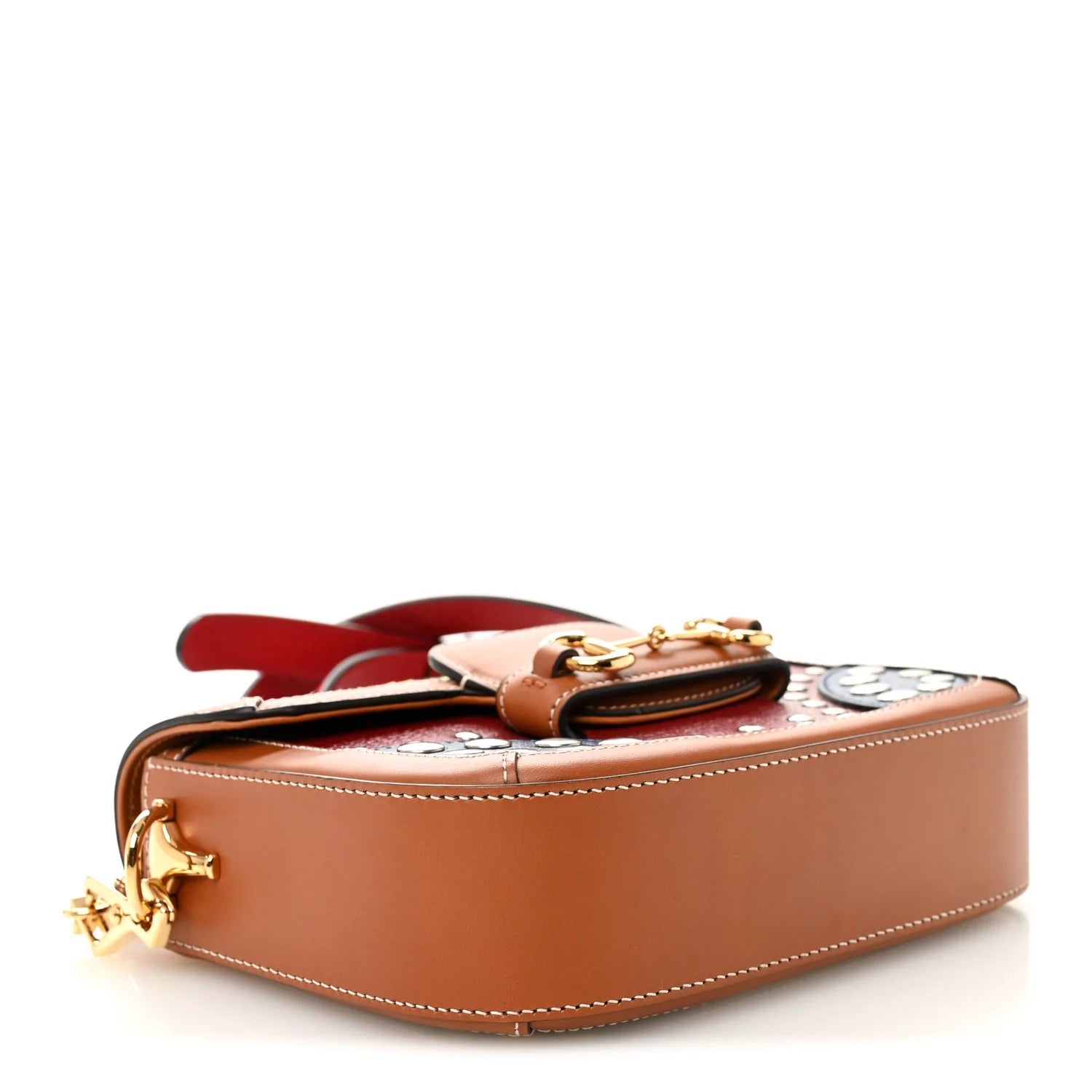 Snakeskin Studded Web Mini Horsebit 1955 Shoulder Bag Multicolor