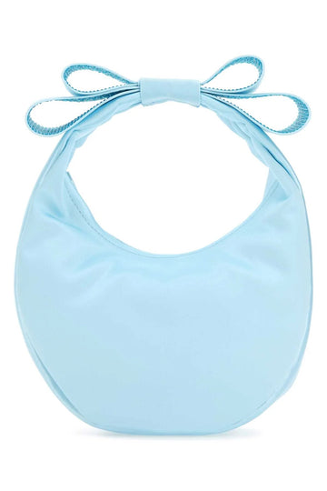 PASTEL LIGHT-BLUE SATIN SMALL CADEAU HANDBAG