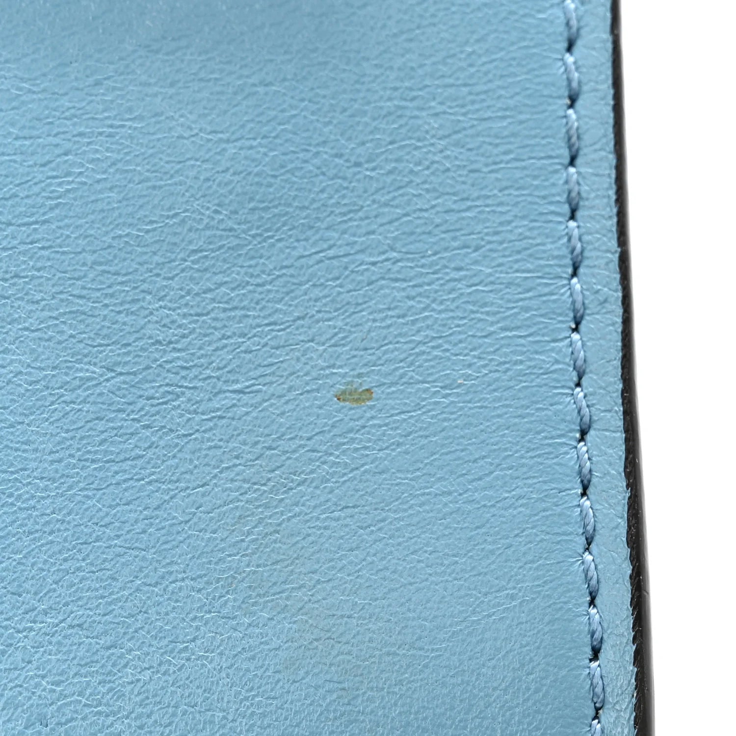 Suede Calfskin Faye Wallet on Strap Vinyl Blue