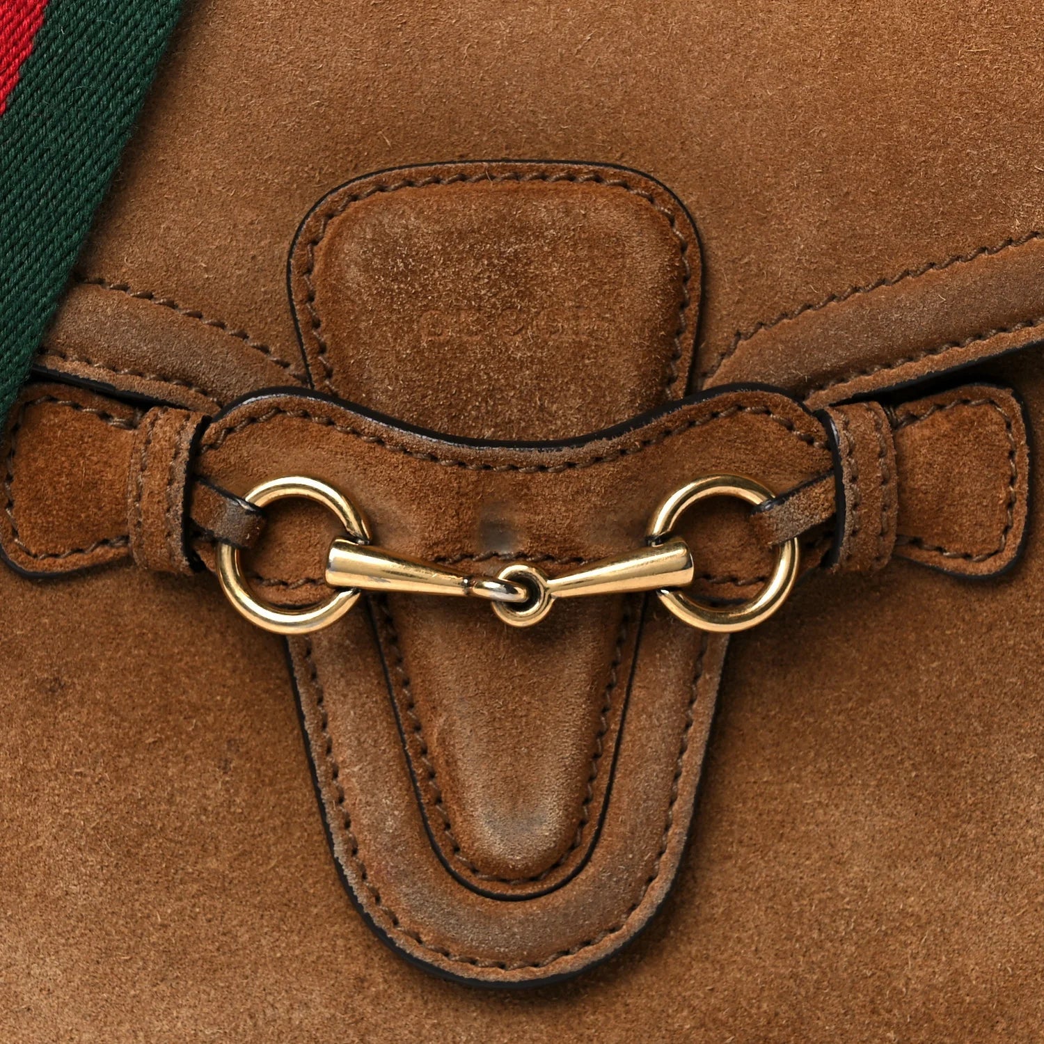 Suede Medium Lady Web Shoulder Bag New Marron