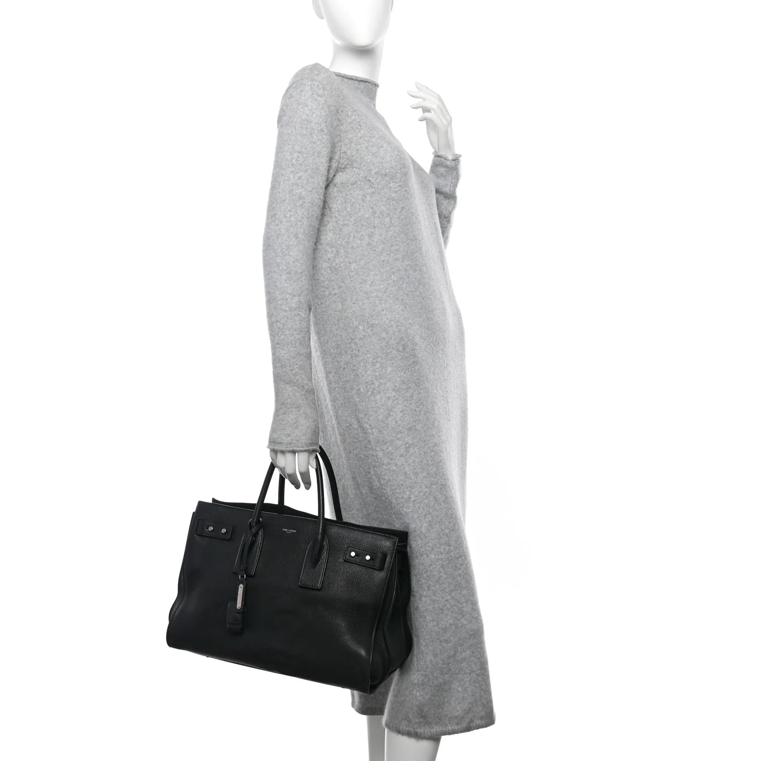 Grained Calfskin Medium Souple Sac De Jour Black