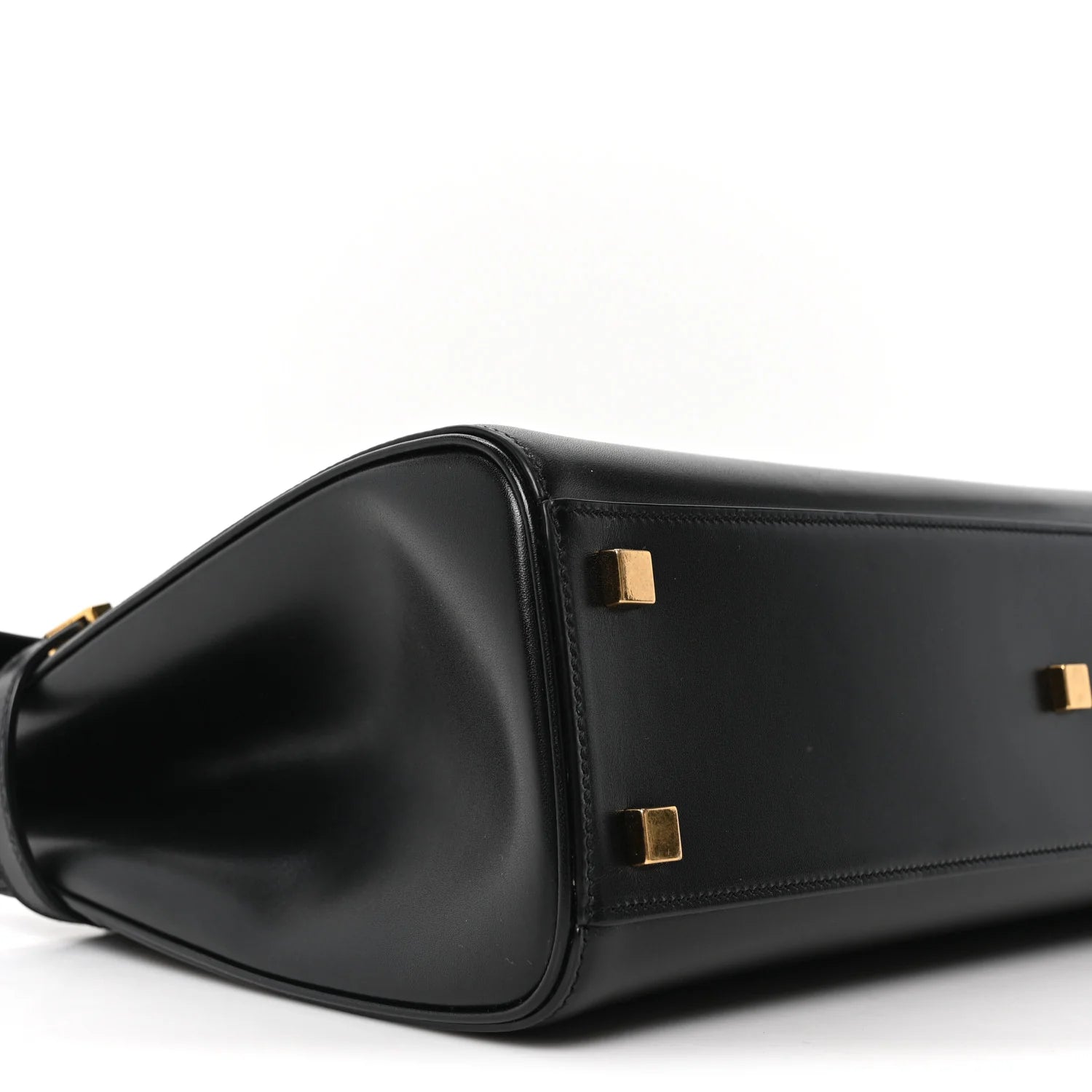 Smooth Calfskin Manhattan Top Handle Black
