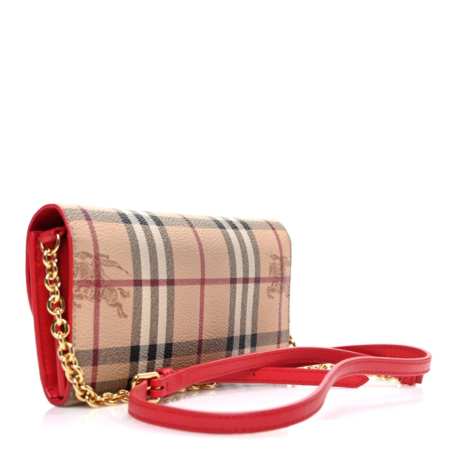 Haymarket Check Henley Wallet on Chain Coral Red