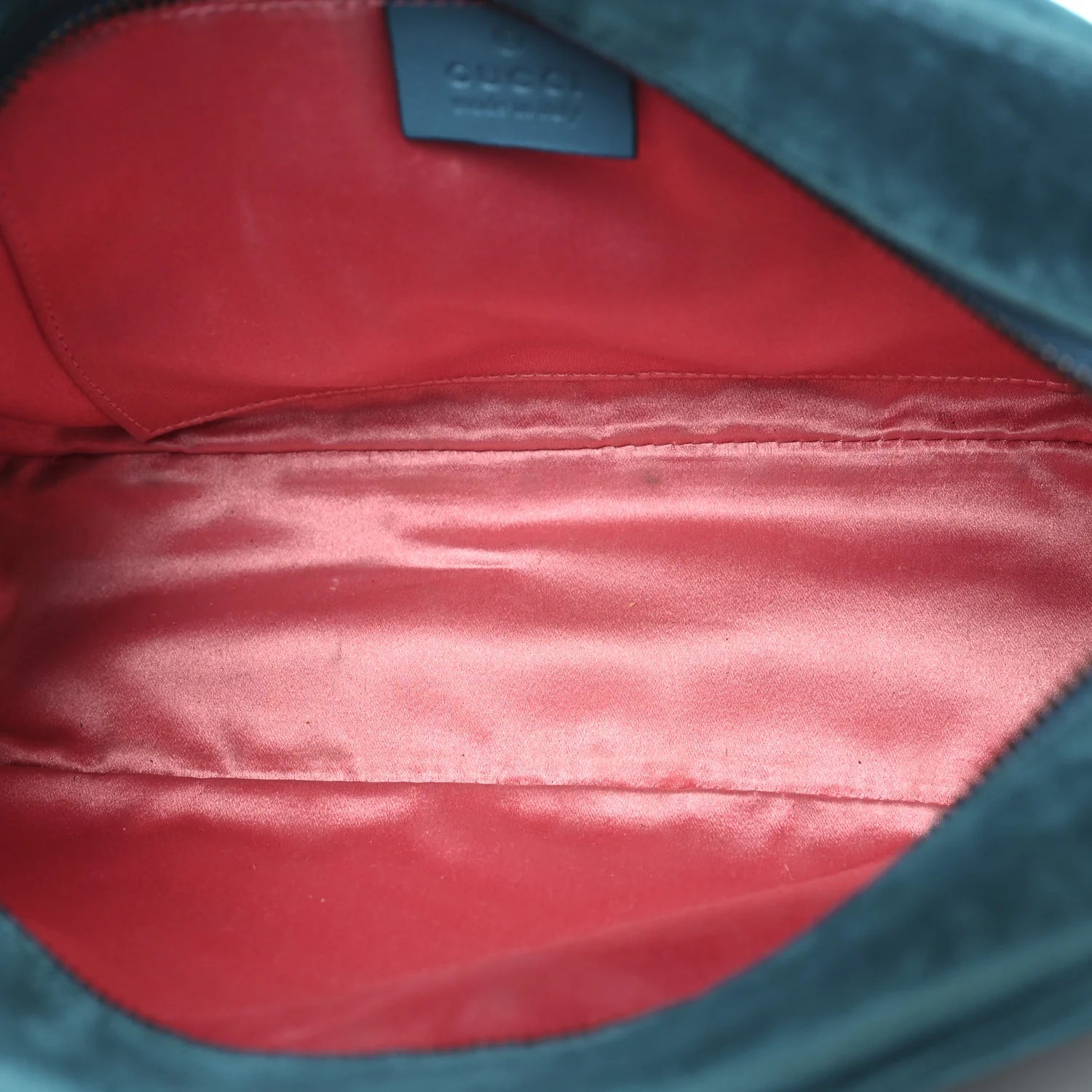 Velvet Matelasse Small GG Marmont Chain Shoulder Bag Pavone Cyan