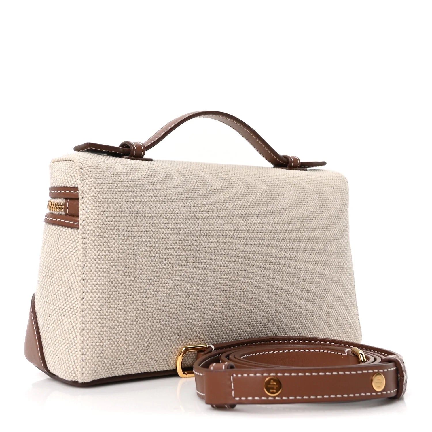 Cotton Linen L19 Extra Pocket Pouch Natural Caramel Sugar