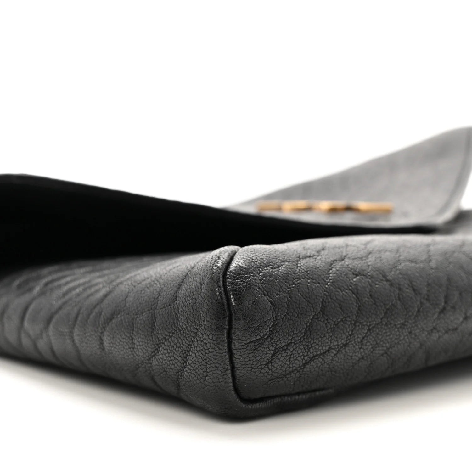 Grained Lambskin Small Cassandre Chain Pouch Black