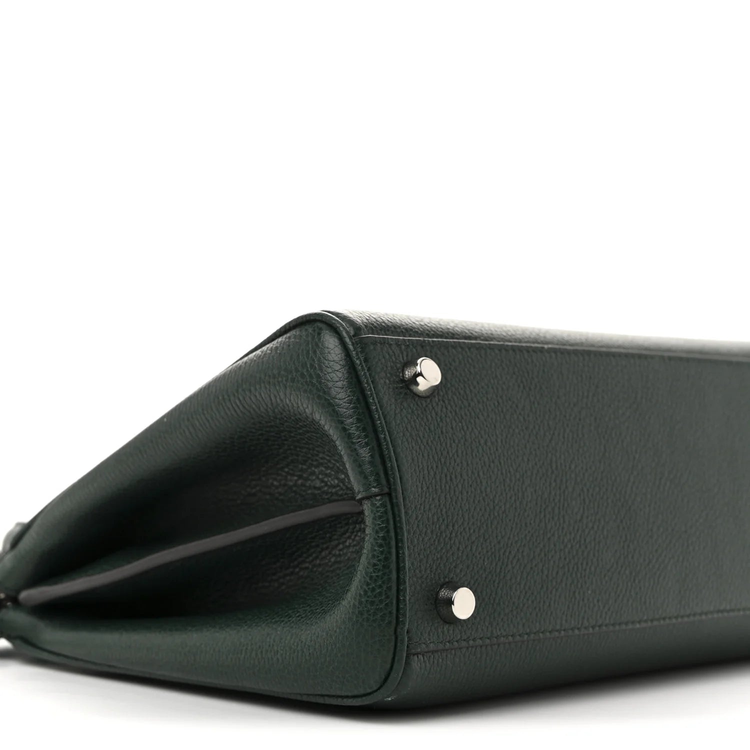 Grainy Calfskin Small Zumi Top Handle Bag Vintage Green