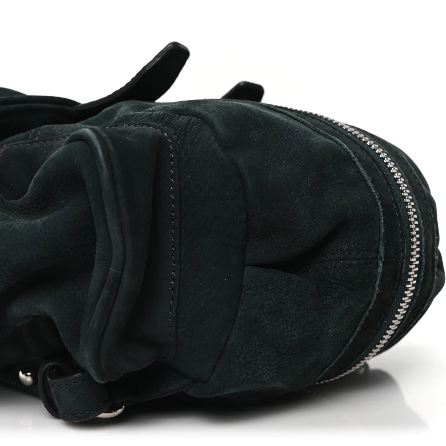 Nubuck Mini Marti Backpack Green Rhodium Hardware