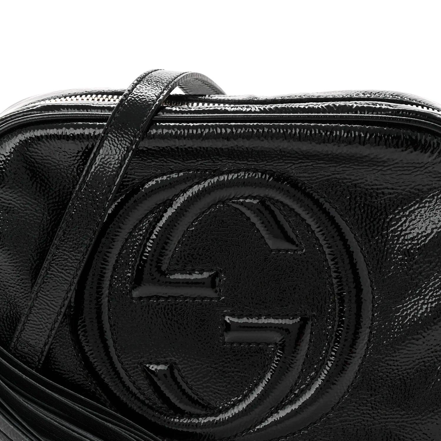 Soft Patent Small Soho Disco Bag Black