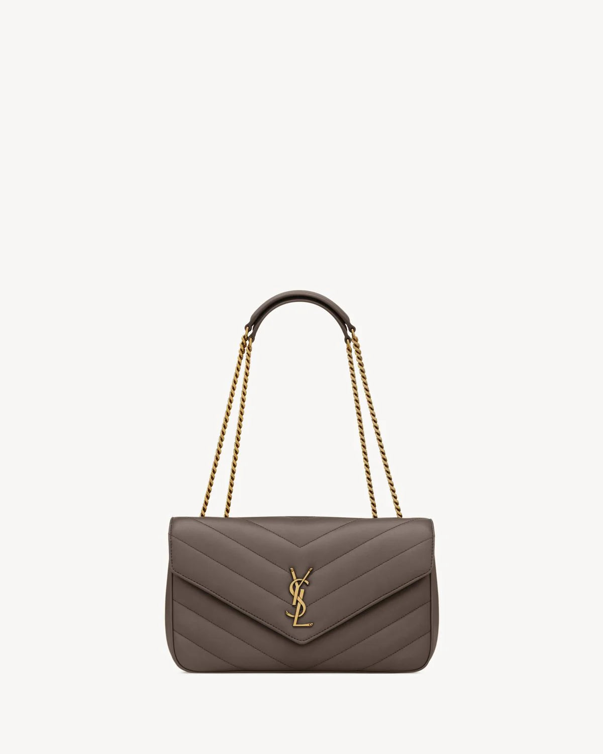 DARK BROWN LEATHER MEDIUM LOULOU SHOULDER BAG