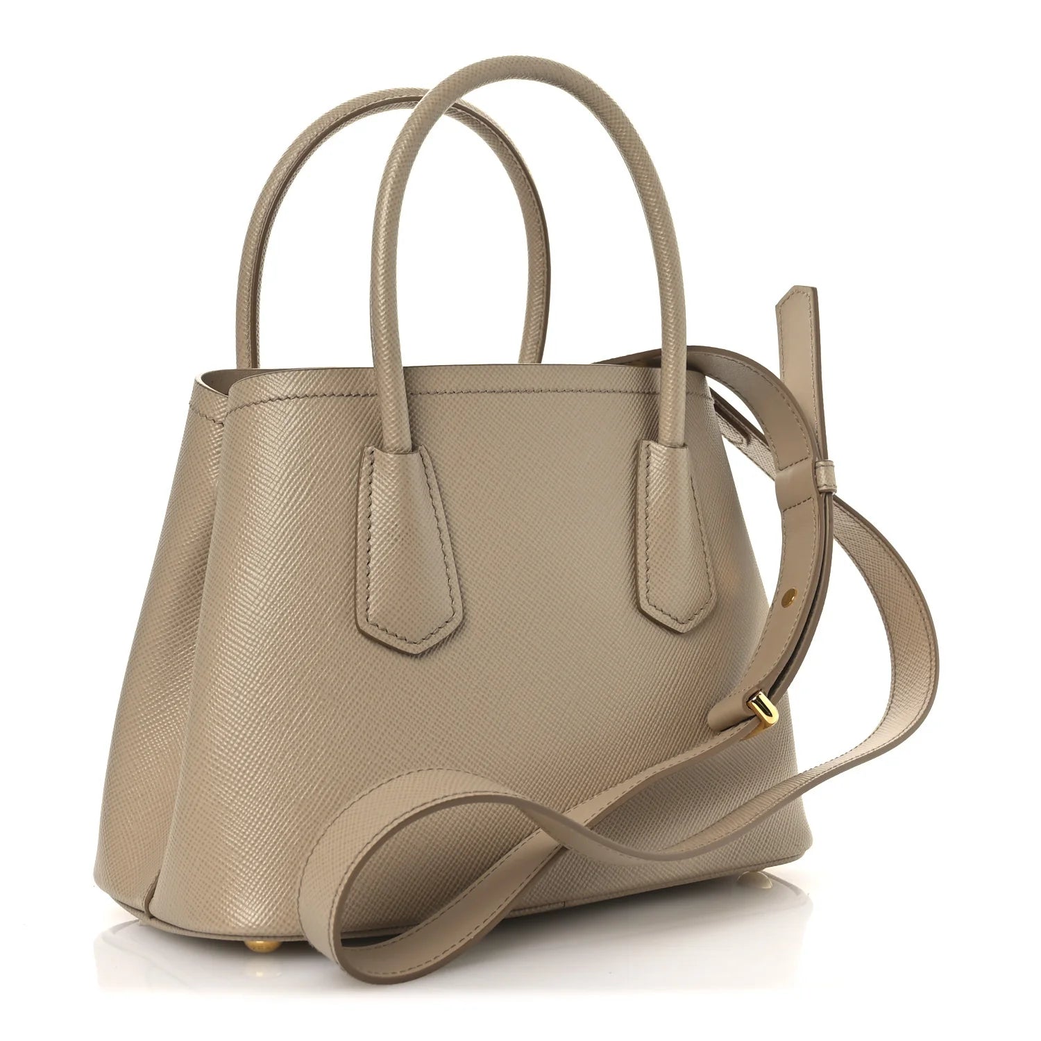 Saffiano Cuir Mini Double Bag Sabbia