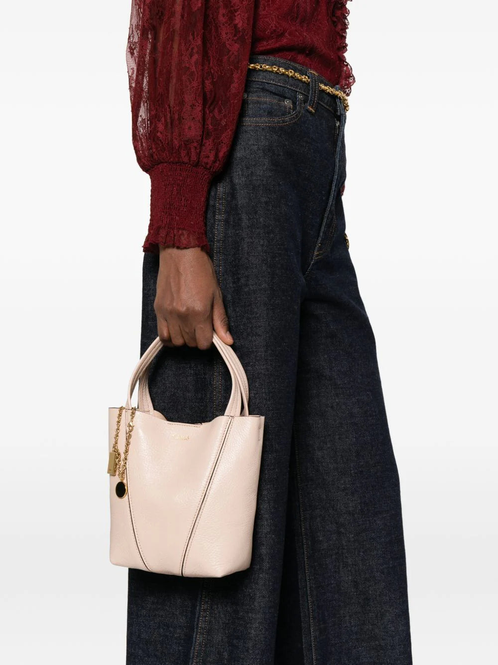 SPIN SMALL LEATHER TOTE