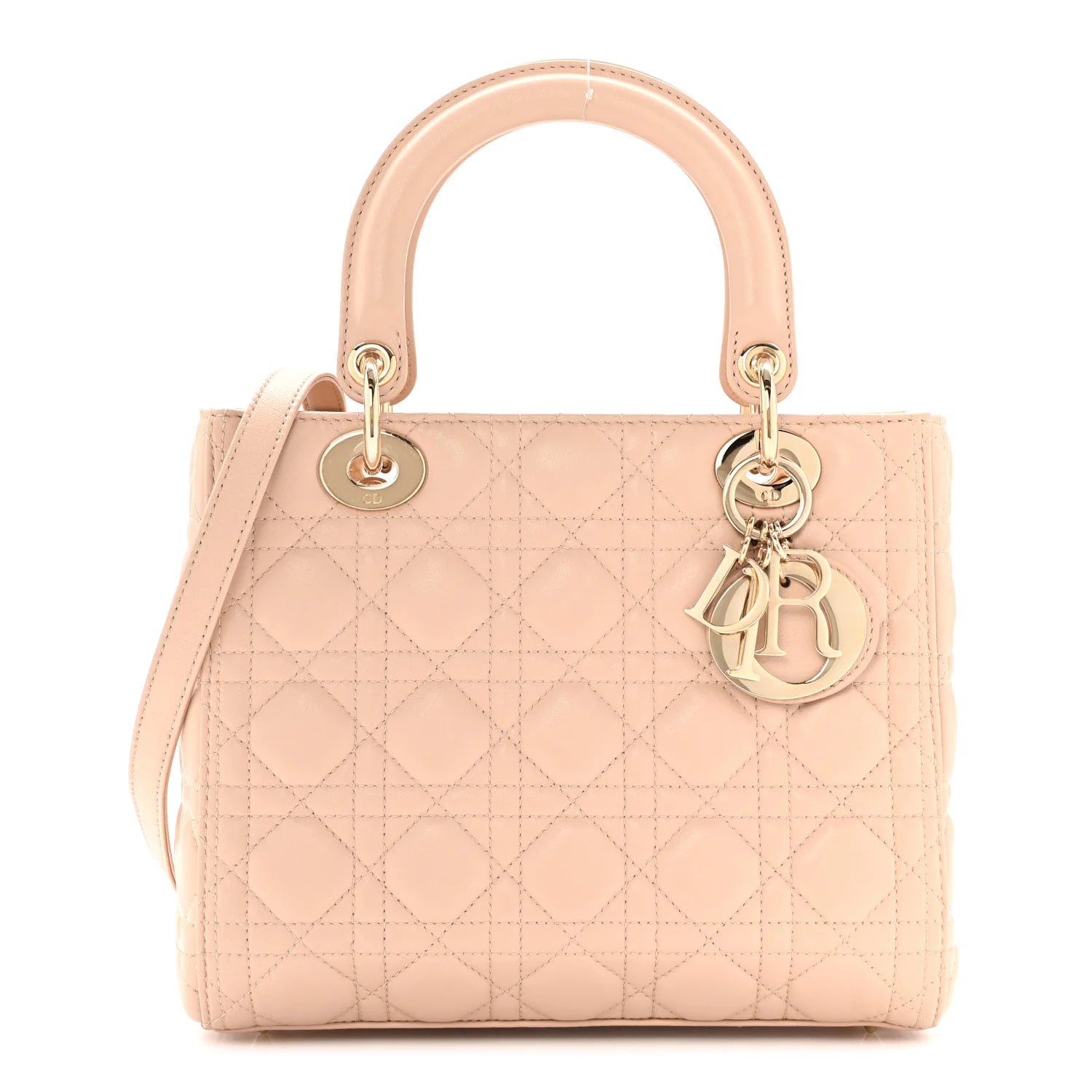 Lambskin Cannage Medium Lady Dior Light Pink