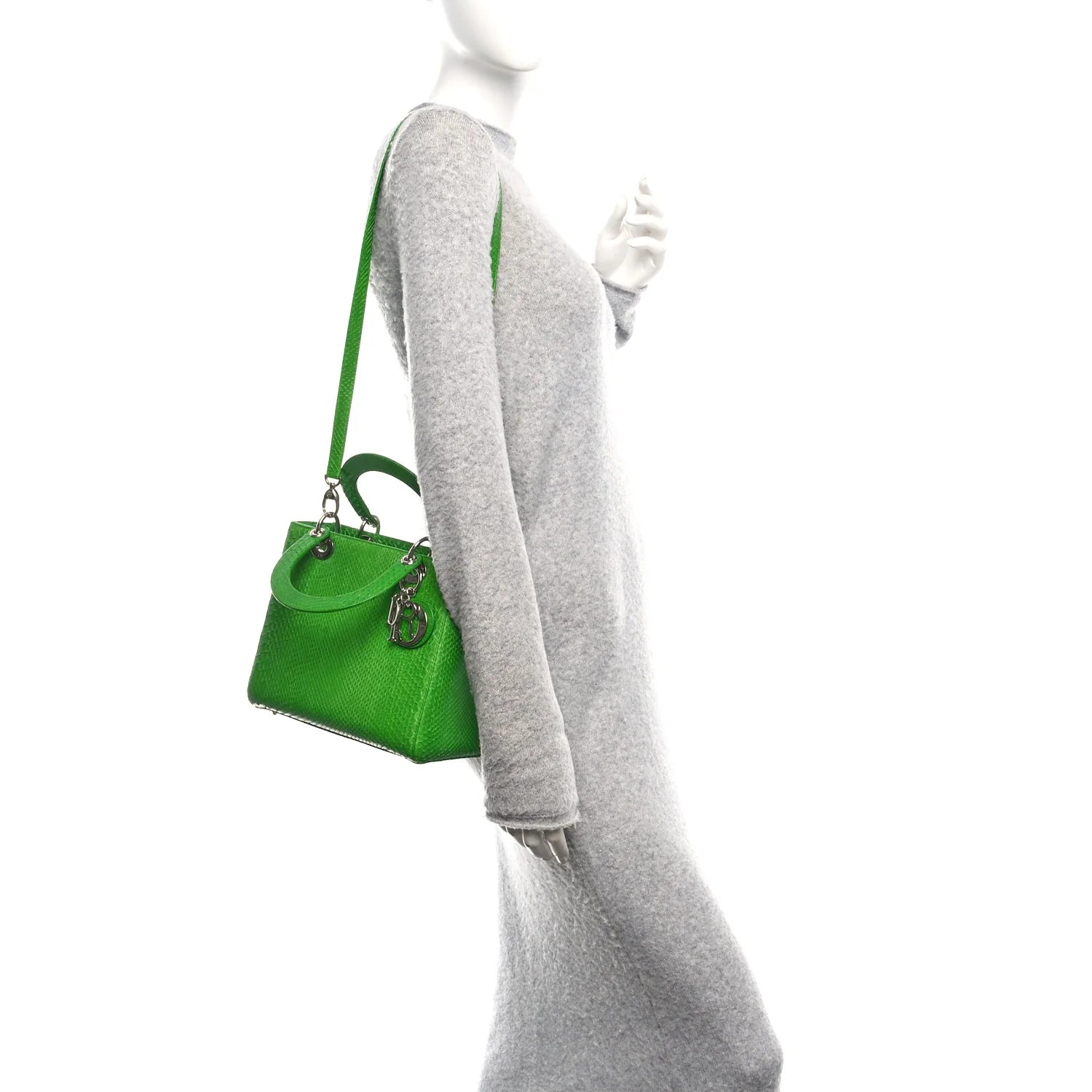 Snakeskin Medium Lady Dior Green