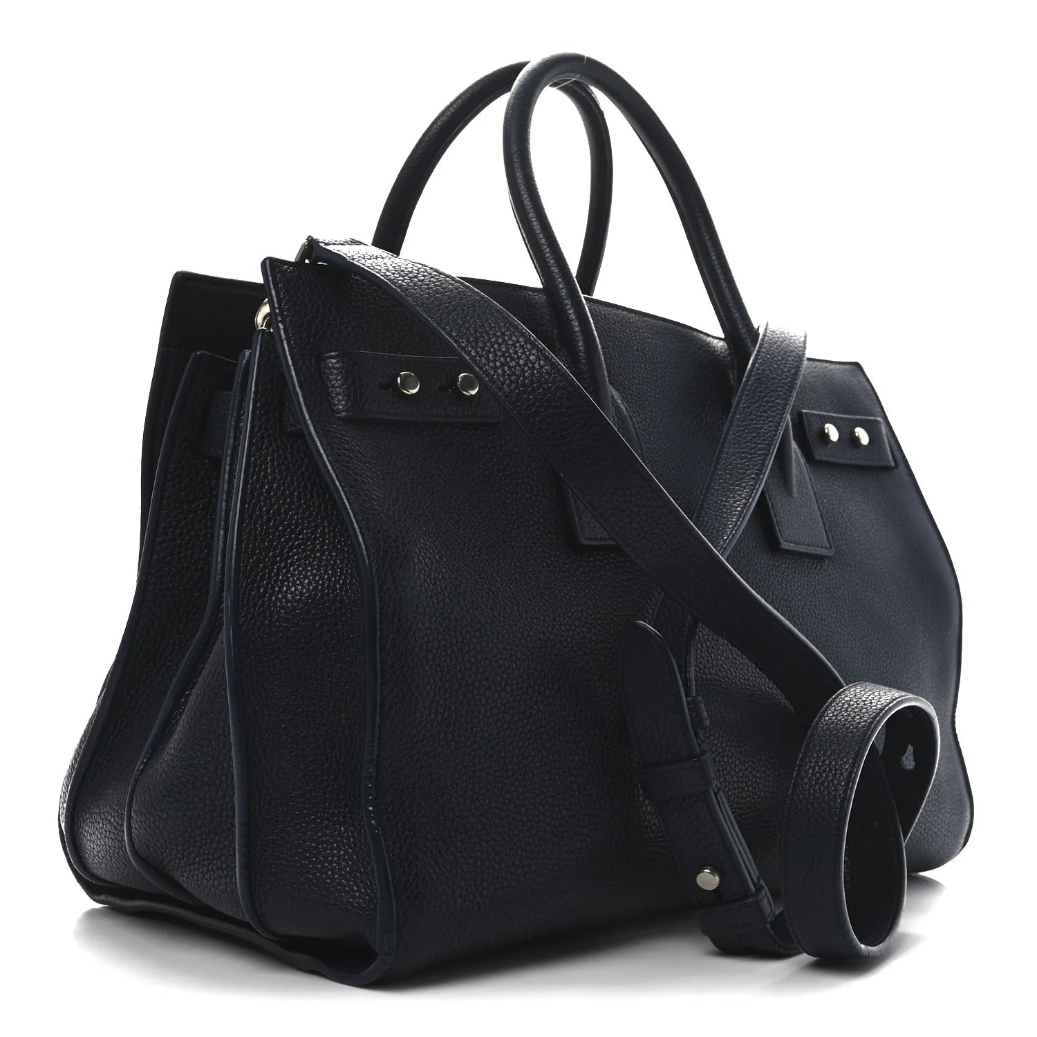 Grained Calfskin Small Supple Sac De Jour Navy